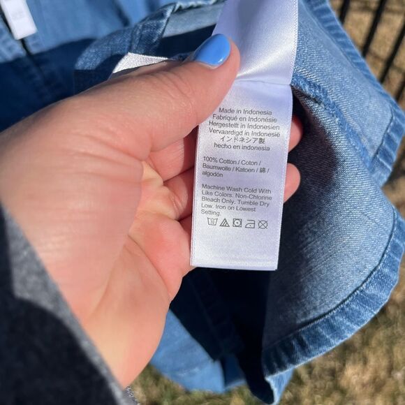 J Crew Indigo Button Up Denim Shift Dress NWT - Picture 7 of 9